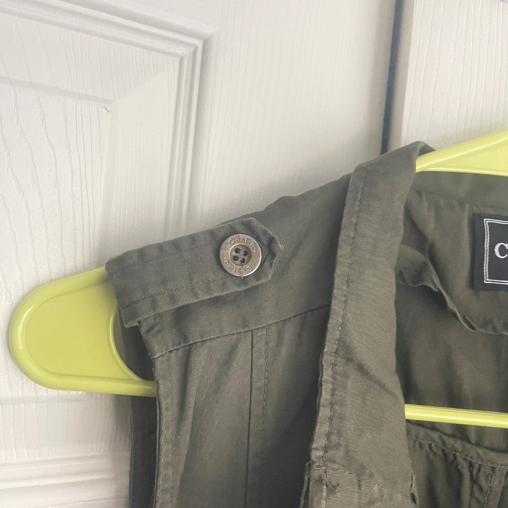 C'estToi women's olive green Utility Style Long Vest - Size M. #410 - Picture 5 of 13